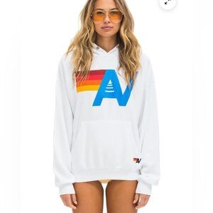 Aviator Nation Logo Hoodie, White, NWOT